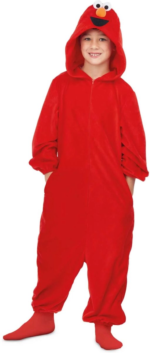 Elmo onesie | Sesamstraat | licentie kostuum voor kinderen | 7-9 jaar